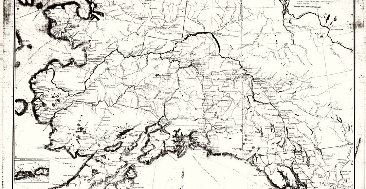 Anderson Map Co's Map of Alaska and Yukon, circa 1900 36"x 34"