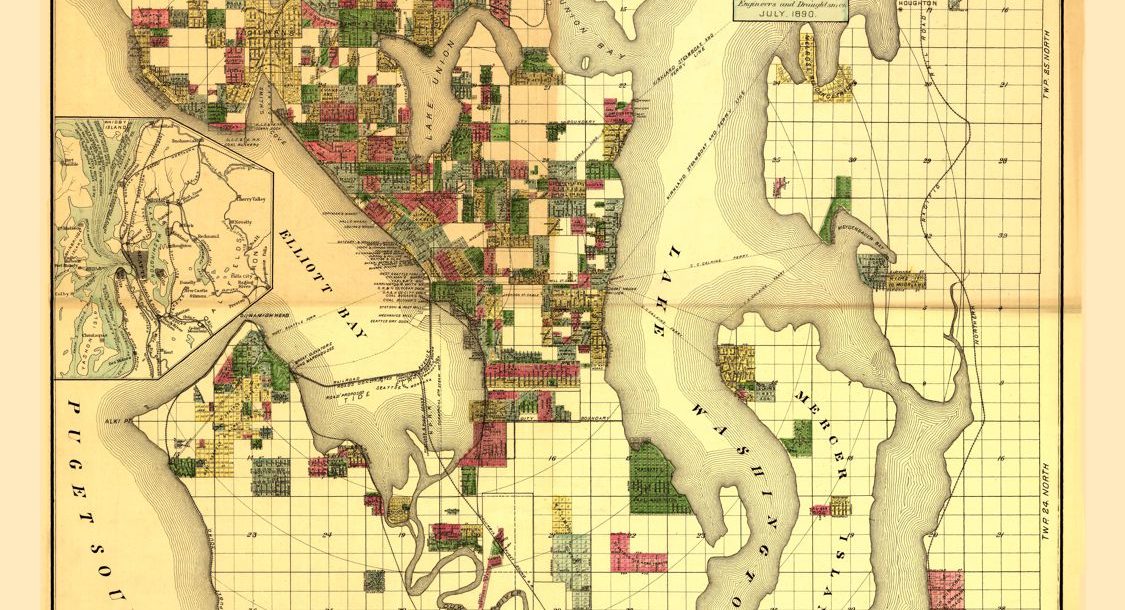 andersons new guide map of the city of seattle and environs circa 1890