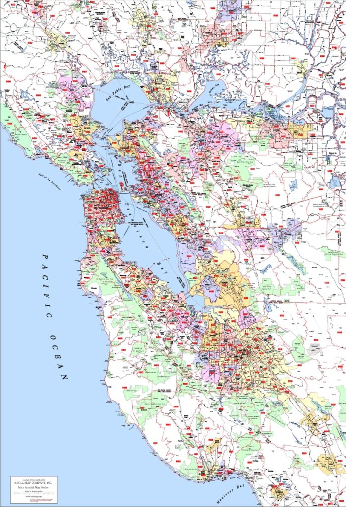 San Francisco Bay Area Arterial Map With Zipcodes Kroll Map Company