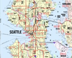 Seattle WA Arterial ZIP Code Map Kroll Map Company's Arterial ZIP Code (ZCTA) Map of Seattle, Washington
